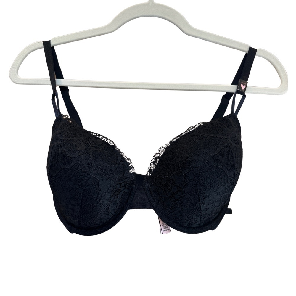 Victoria’s Secret Black Lace Unlined Bra – Size 32DDD – NWT